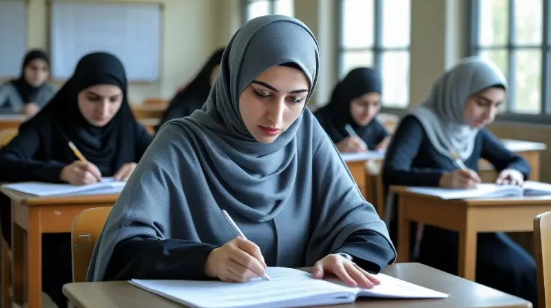 Leonardo Phoenix 10 A female Iranian student wearing a mantle 0 e1737476578773