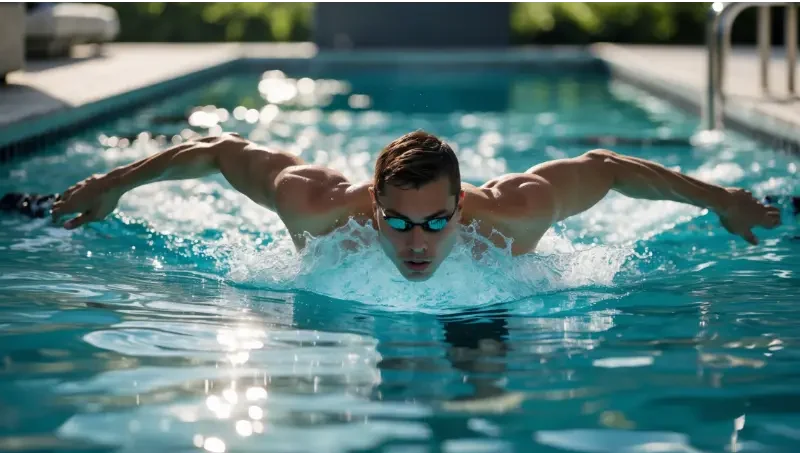 Leonardo Phoenix 10 An image of a person swimming in a luxurio 0 e1737045011689