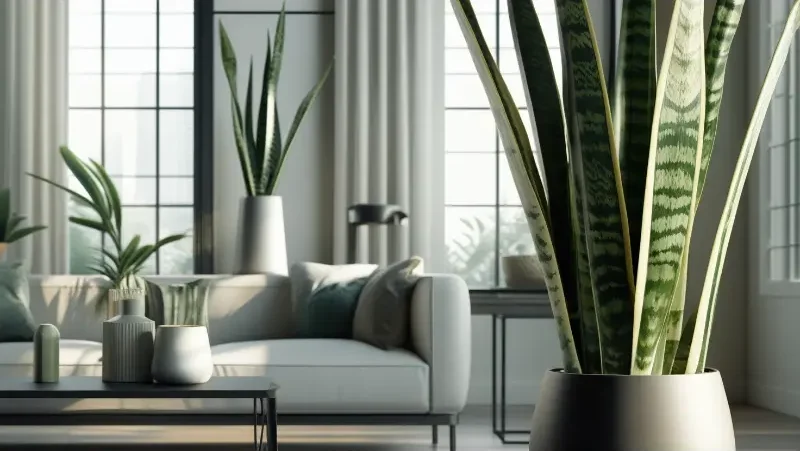 Leonardo Phoenix 10 An image of the Snake Plant in a modern an 0 e1737930977980