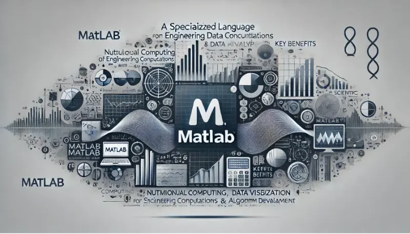 DALL·E 2025 02 05 22.07.51 A wide infographic highlighting MATLAB as a specialized language for engineering computations and scientific data analysis. The image should feature t 1 e1738780718604
