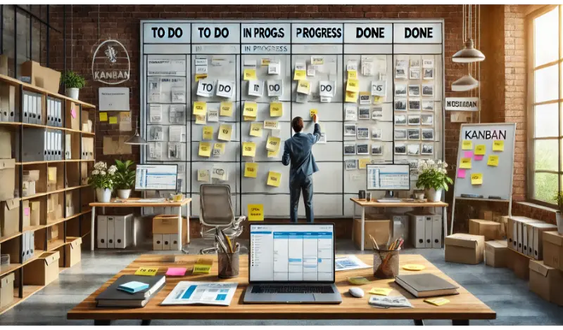 9. روش Kanban – مدیریت بصری وظایف

📌 با این روش، همیشه یک دید کلی از پیشرفت وظایف خود خواهید داشت.

🔹 چگونه عمل می‌کند؟
✔ یک تخته Kanban (دیجیتالی یا فیزیکی) ایجاد کنید.
✔ وظایف خود را در ۳ ستون قرار دهید: To Do، In Progress، Done.
✔ پس از اتمام هر کار، آن را به ستون بعدی منتقل کنید.

✅ نکته حرفه‌ای: برای اجرای بهتر این روش، از Trello یا Asana استفاده کنید.